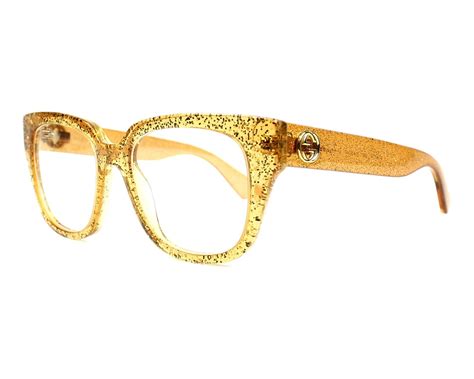 gucci glasses clear and gold|Gucci oversized prescription glasses.